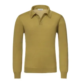 Cashmere Blend Polo Shirt in Corn Yellow