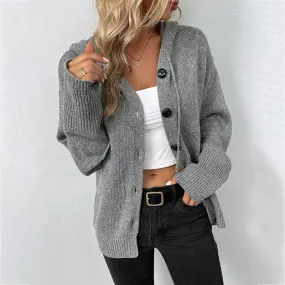 Casual Loose Hooded Knitted Cardigan