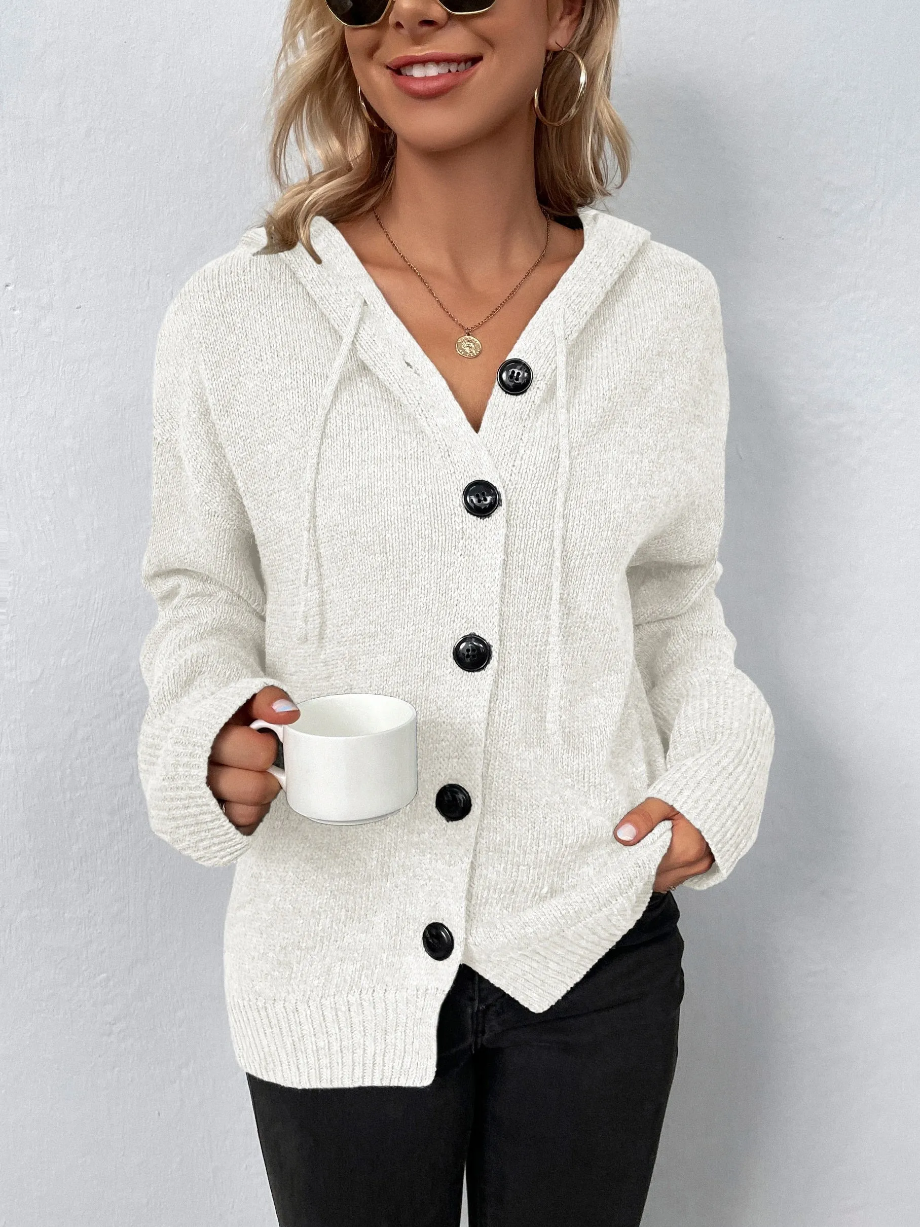 Casual Loose Hooded Knitted Cardigan