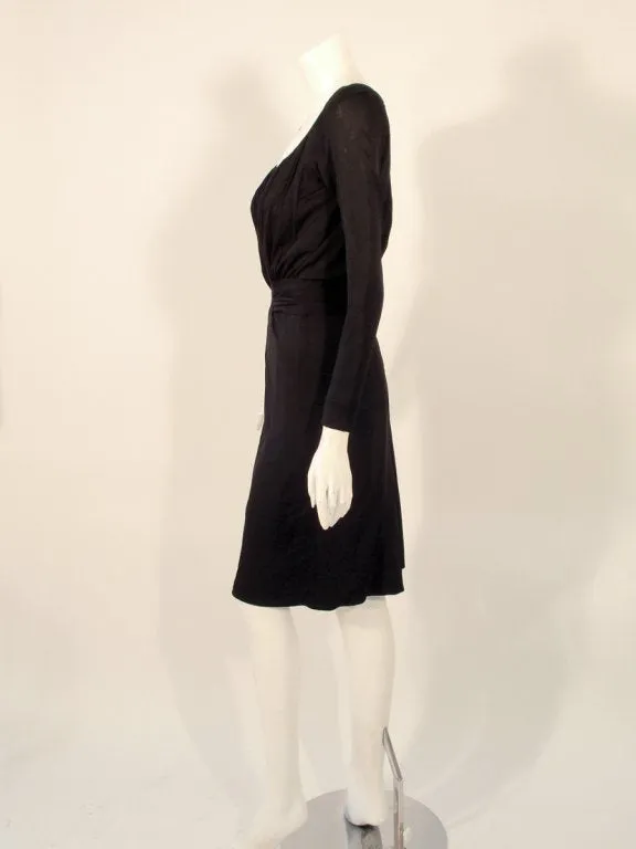 CEIL CHAPMAN Vintage Black Long Sleeve Jersey Cocktail Dress