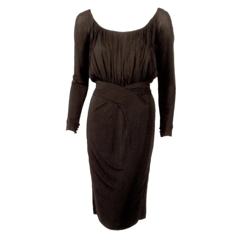 CEIL CHAPMAN Vintage Black Long Sleeve Jersey Cocktail Dress