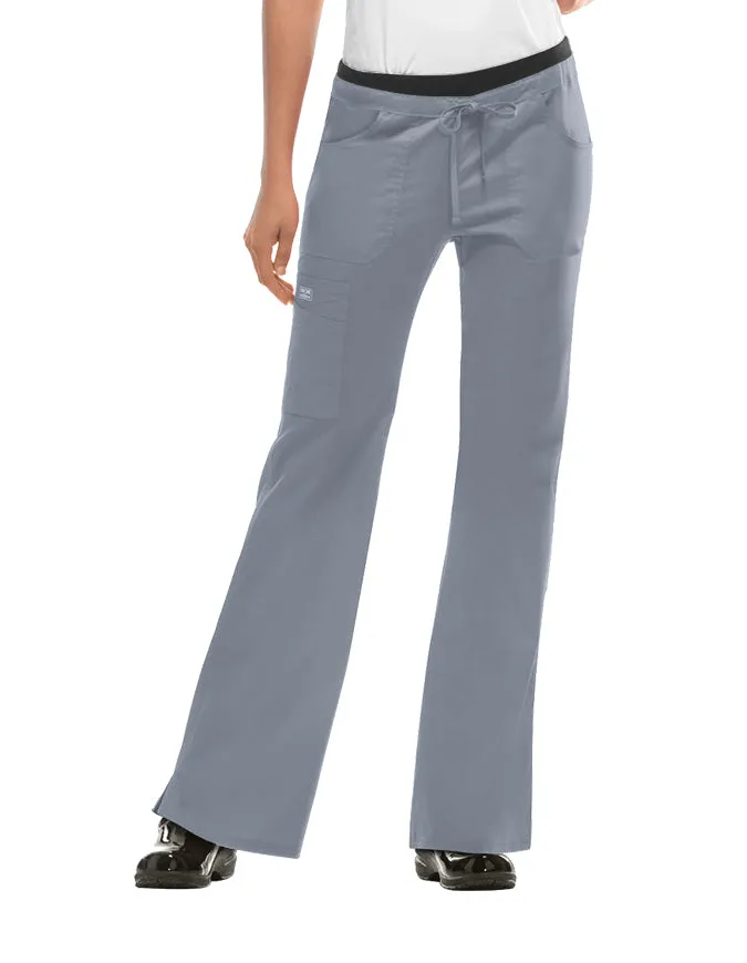 Cherokee WorkWear Women's Junior Flare Drawstring Petite Scrub Pants