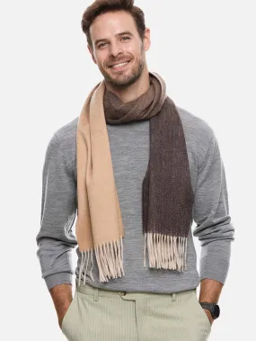 Chocolate Ombre Mens Cashmere Scarf