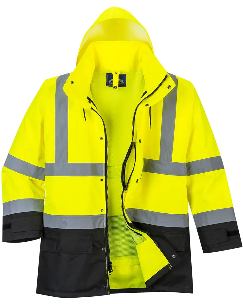 Class 3 Portwest Yellow Hi-Vis Executive 5-in-1 Jacket