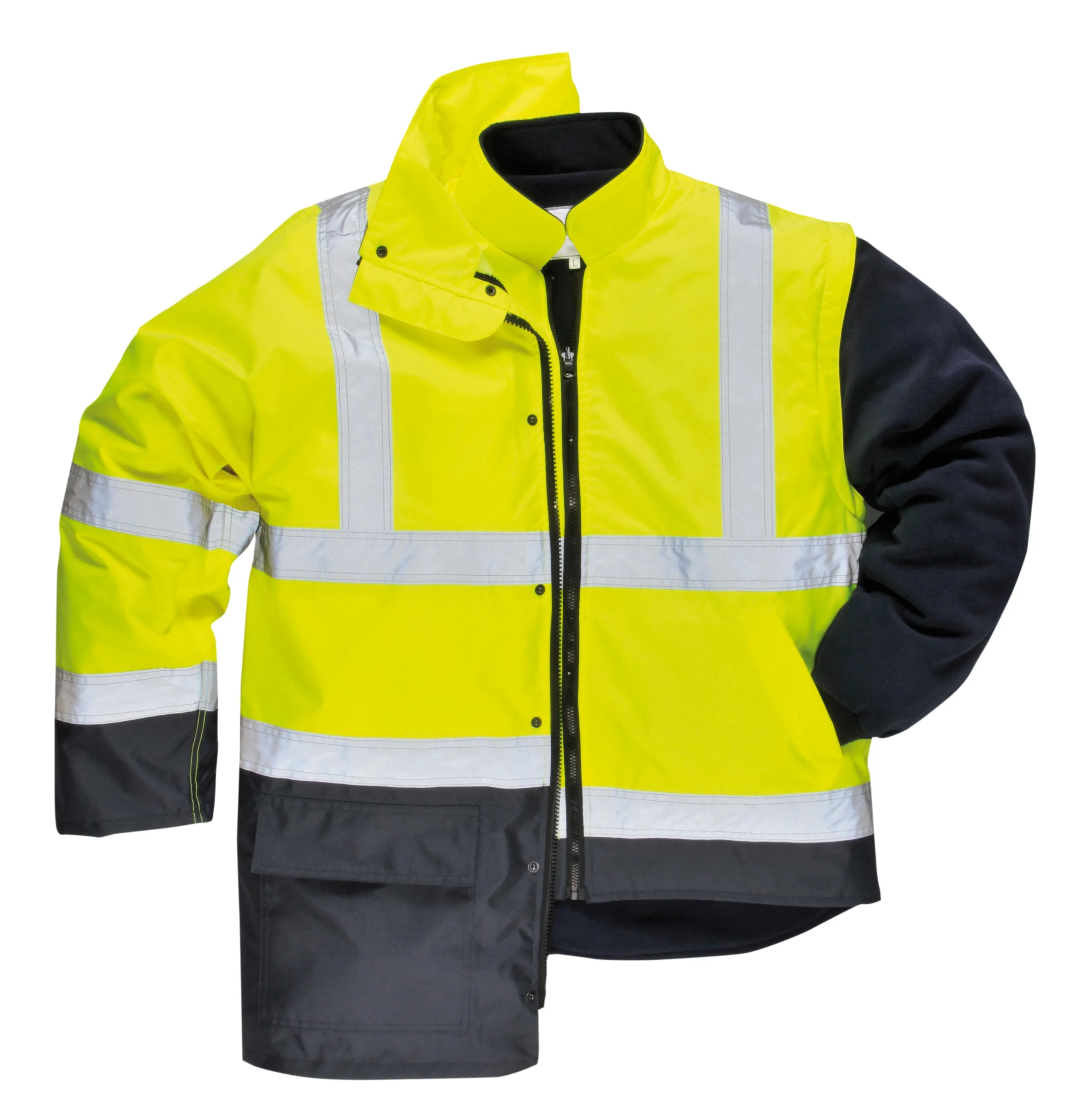 Class 3 Portwest Yellow Hi-Vis Executive 5-in-1 Jacket