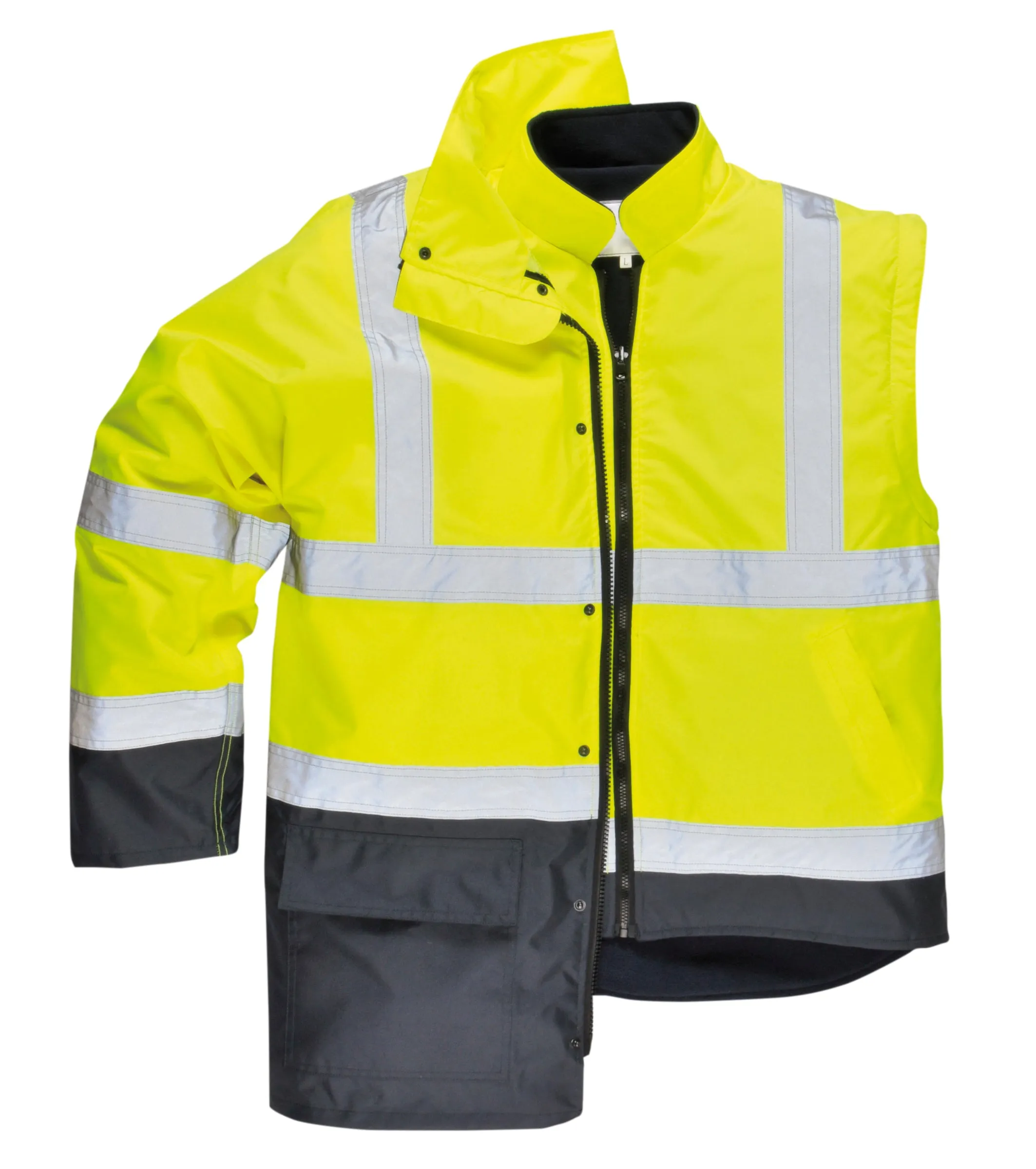 Class 3 Portwest Yellow Hi-Vis Executive 5-in-1 Jacket