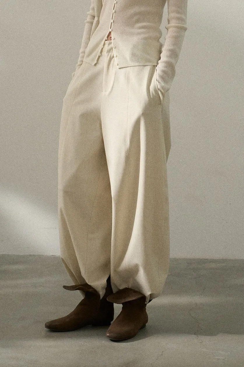 Cocoon silhouette suit pants | 2 color