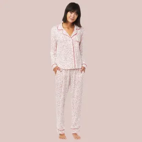 Confetti Dot Pima Knit Long-Sleeved Pajama - Red