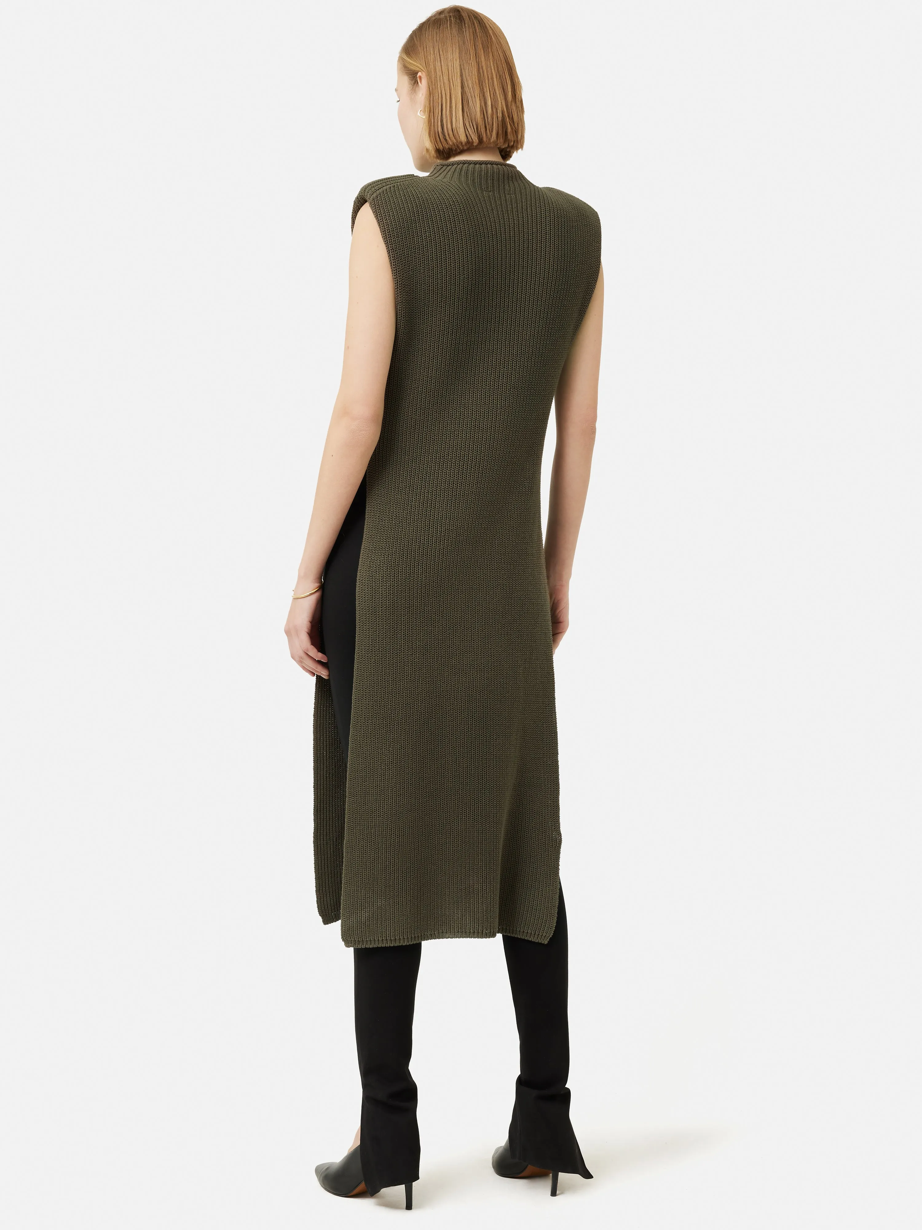 Cotton Side Split Tunic | Khaki