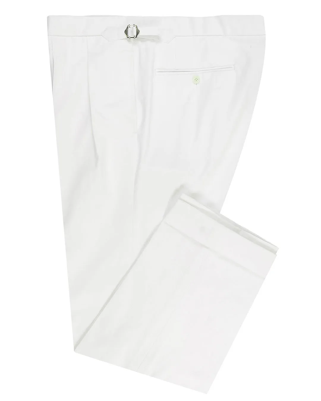 Cotton: White Summer Twill Dress Pant