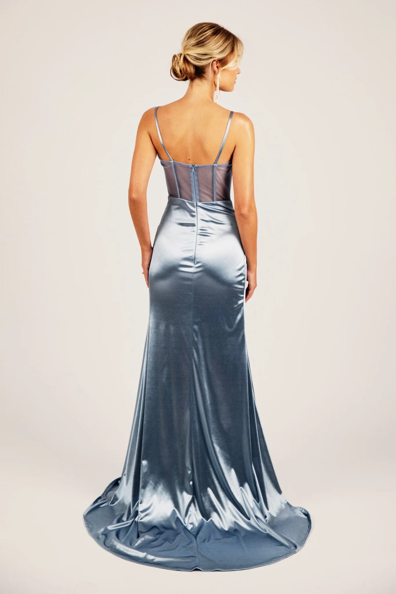 CRYSTAL Corset Gown - Ice Blue