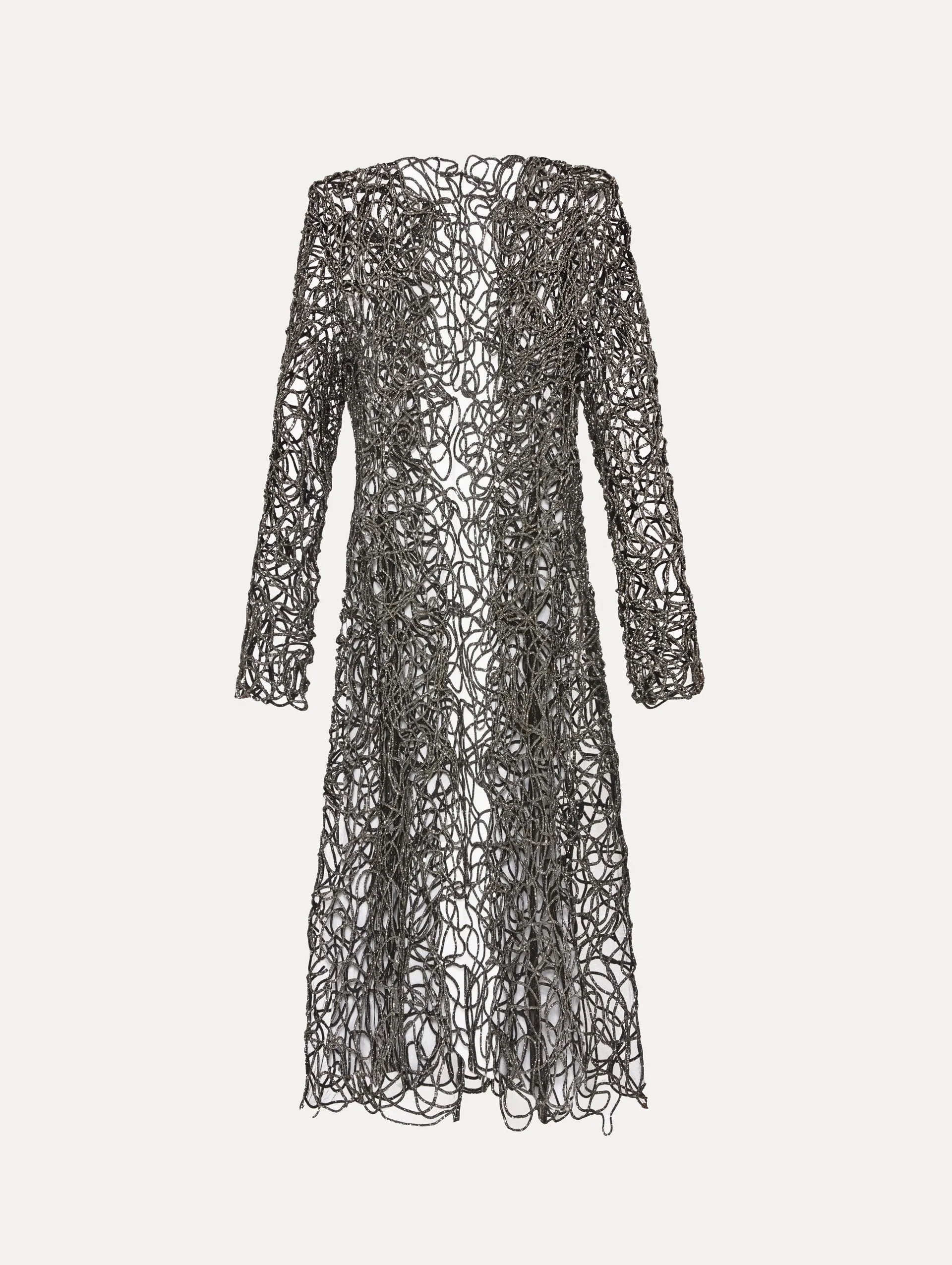 Crystal Embroidered Cord Coat