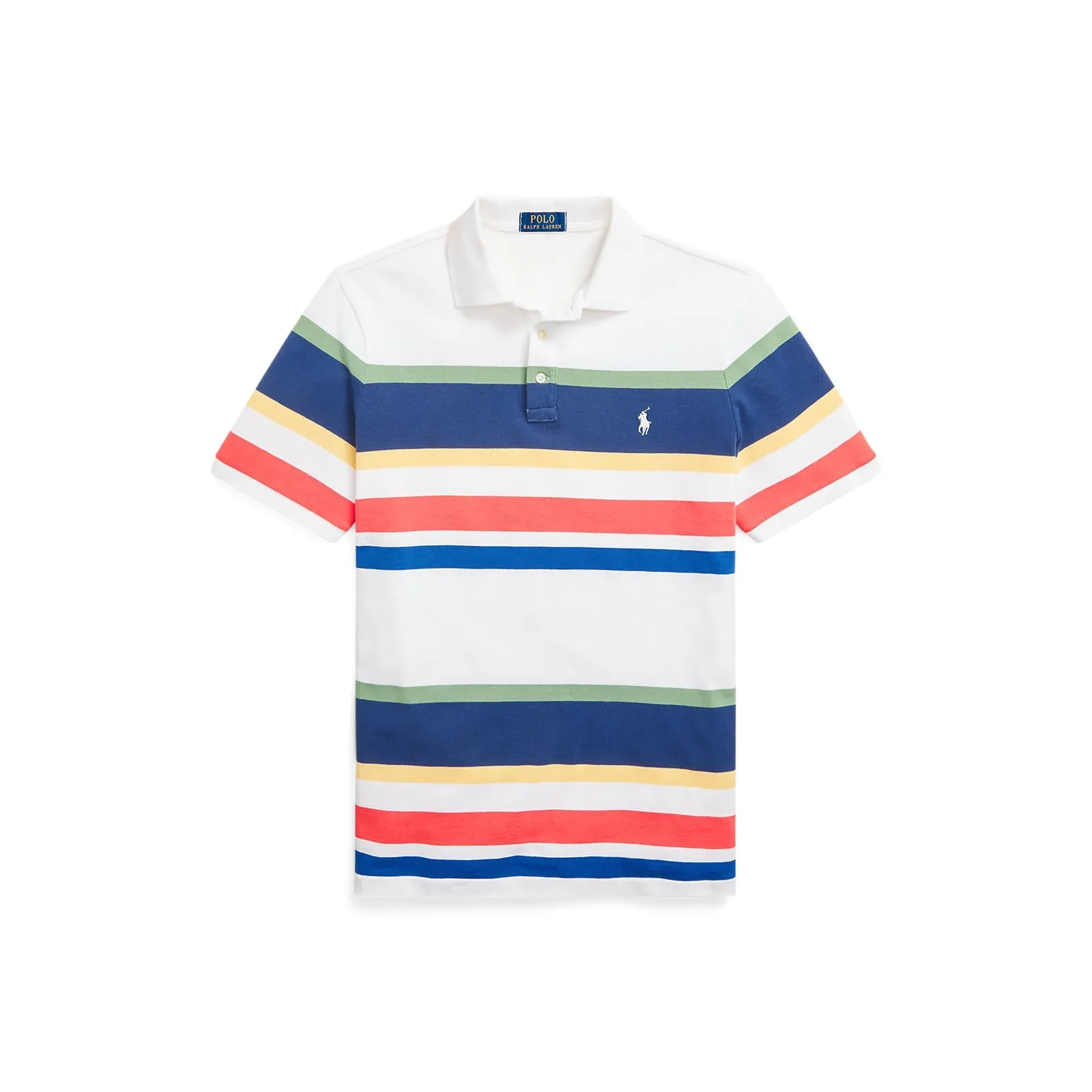 Custom Fit Mesh Polo - Stripe - White/Multi