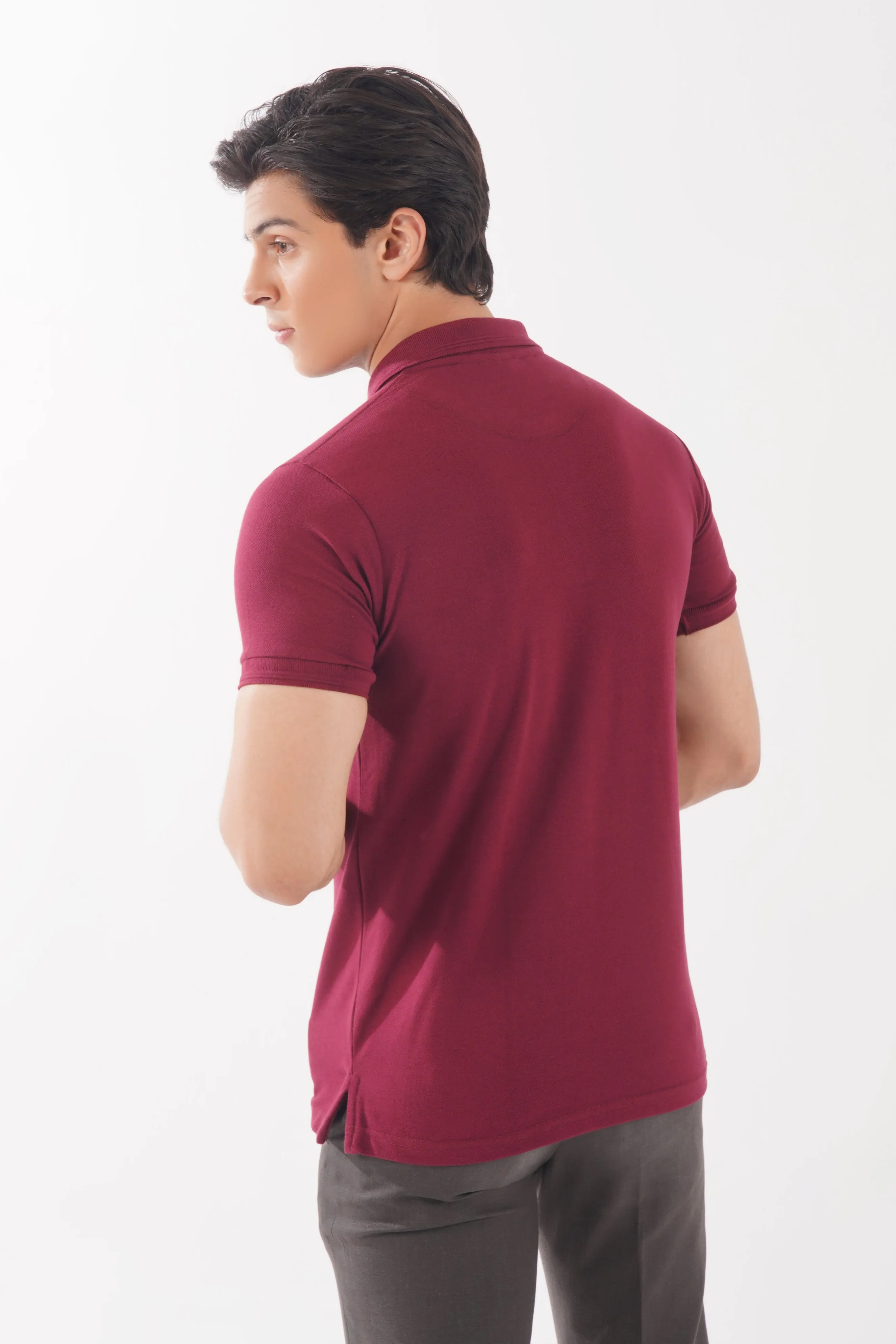 Dark Maroon Basics Polo