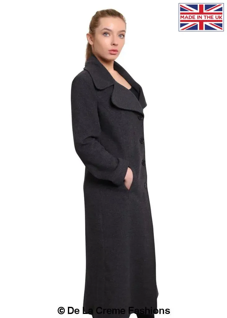 De La Creme - Womens Large Lapel Long Coat