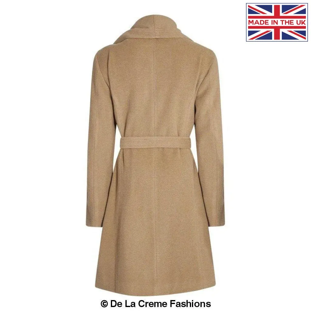 De La Creme Womens Wool Blend Large Lapel Duster Coat