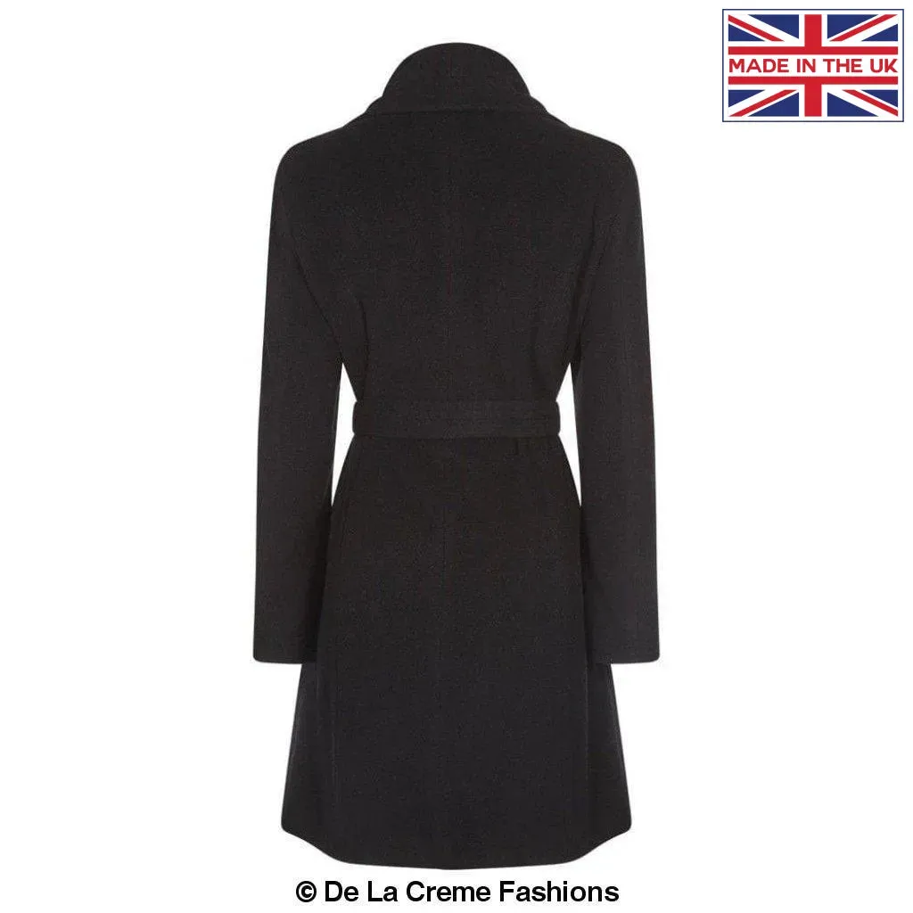 De La Creme Womens Wool Blend Large Lapel Duster Coat