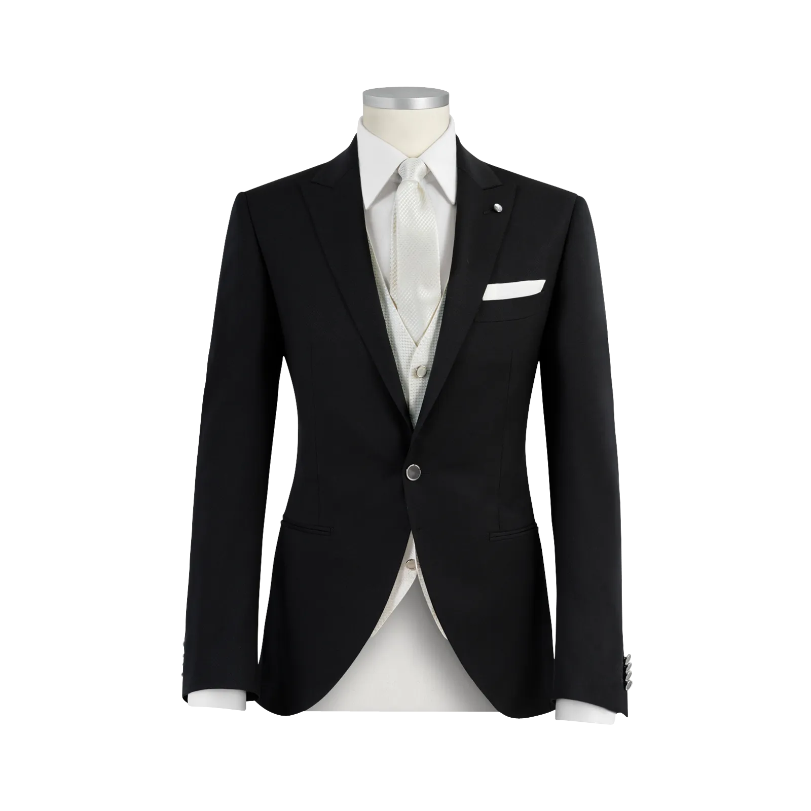 DEEP BLACK TUXEDO IN PURE VIRGIN WOOL