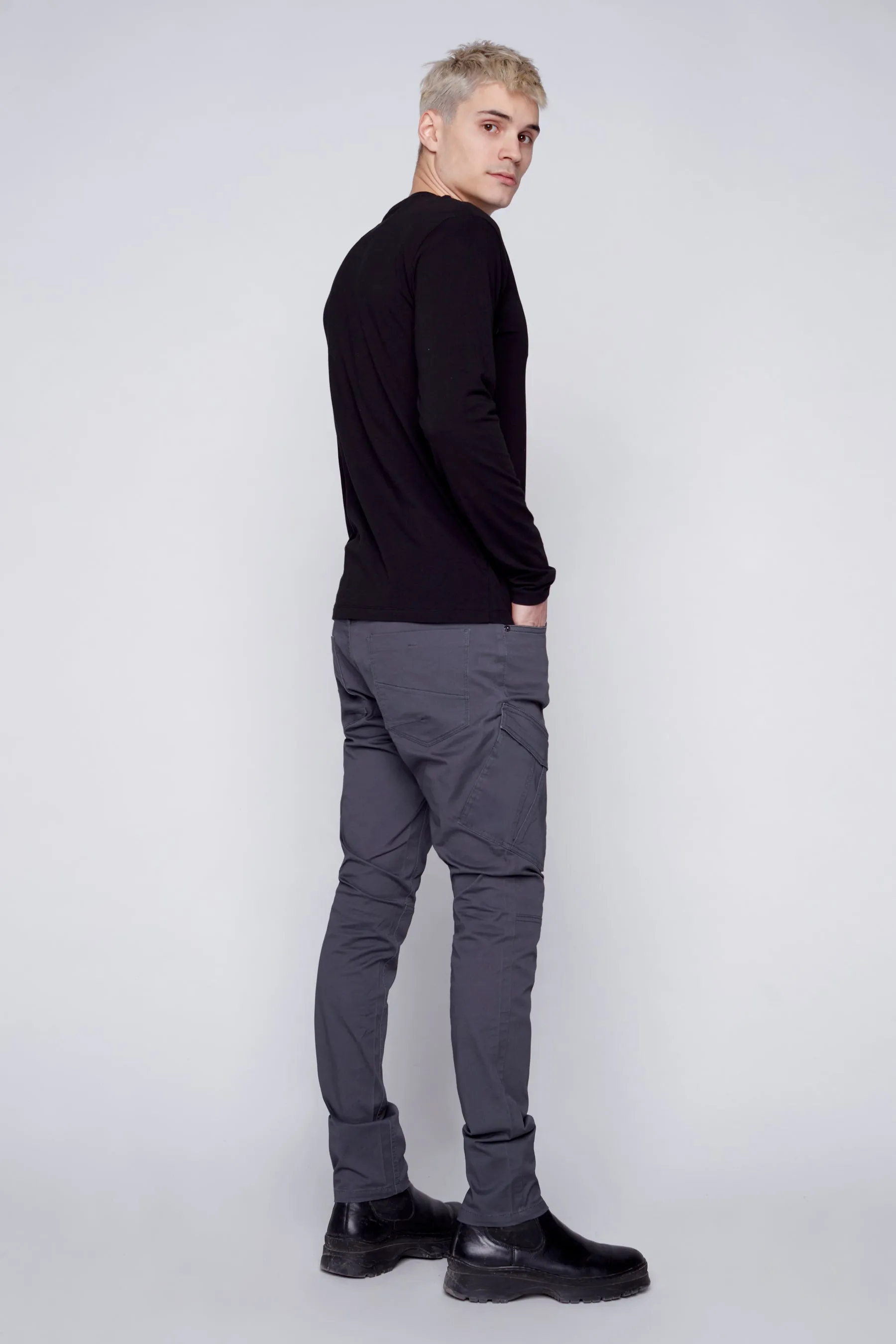 Deluxe 5 Pocket Slim Fit Pants - DARK GREY