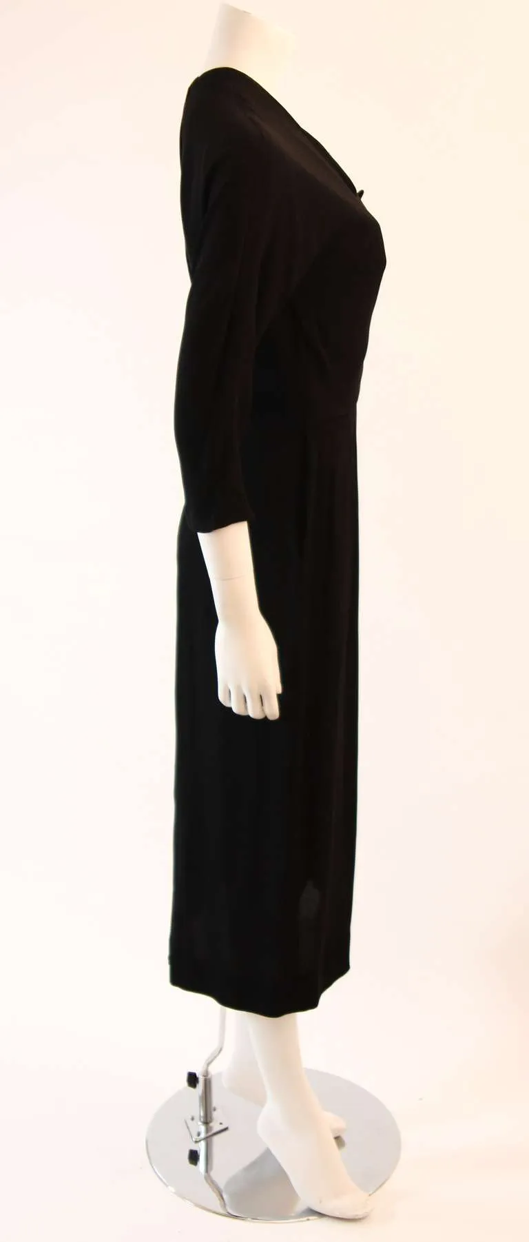 DOROTHY O'HARA 1950s Black Cocktail Dress