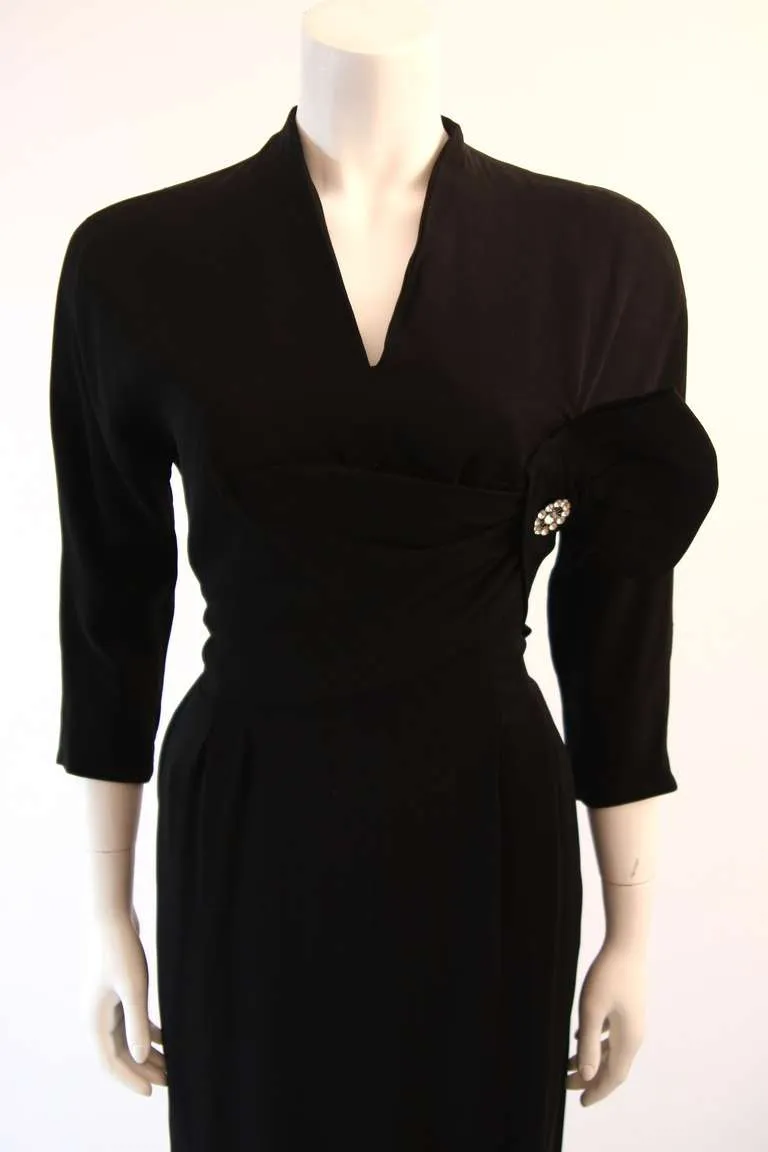 DOROTHY O'HARA 1950s Black Cocktail Dress