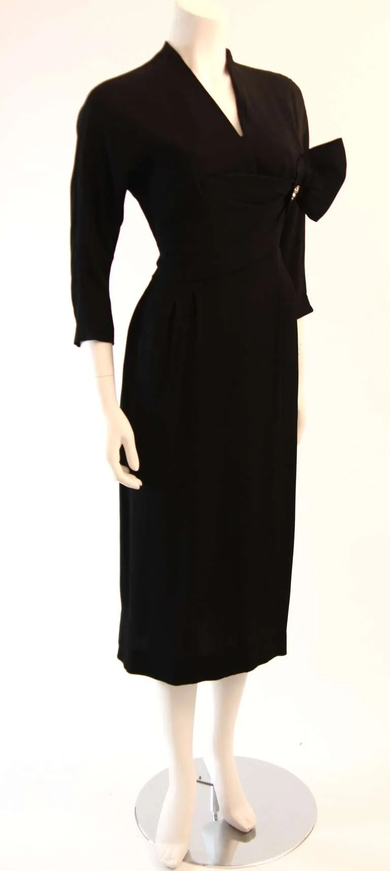 DOROTHY O'HARA 1950s Black Cocktail Dress