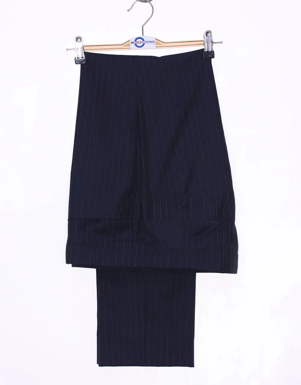 Double Breasted Suit | Navy Blue Pinstriped Suit 60s Style