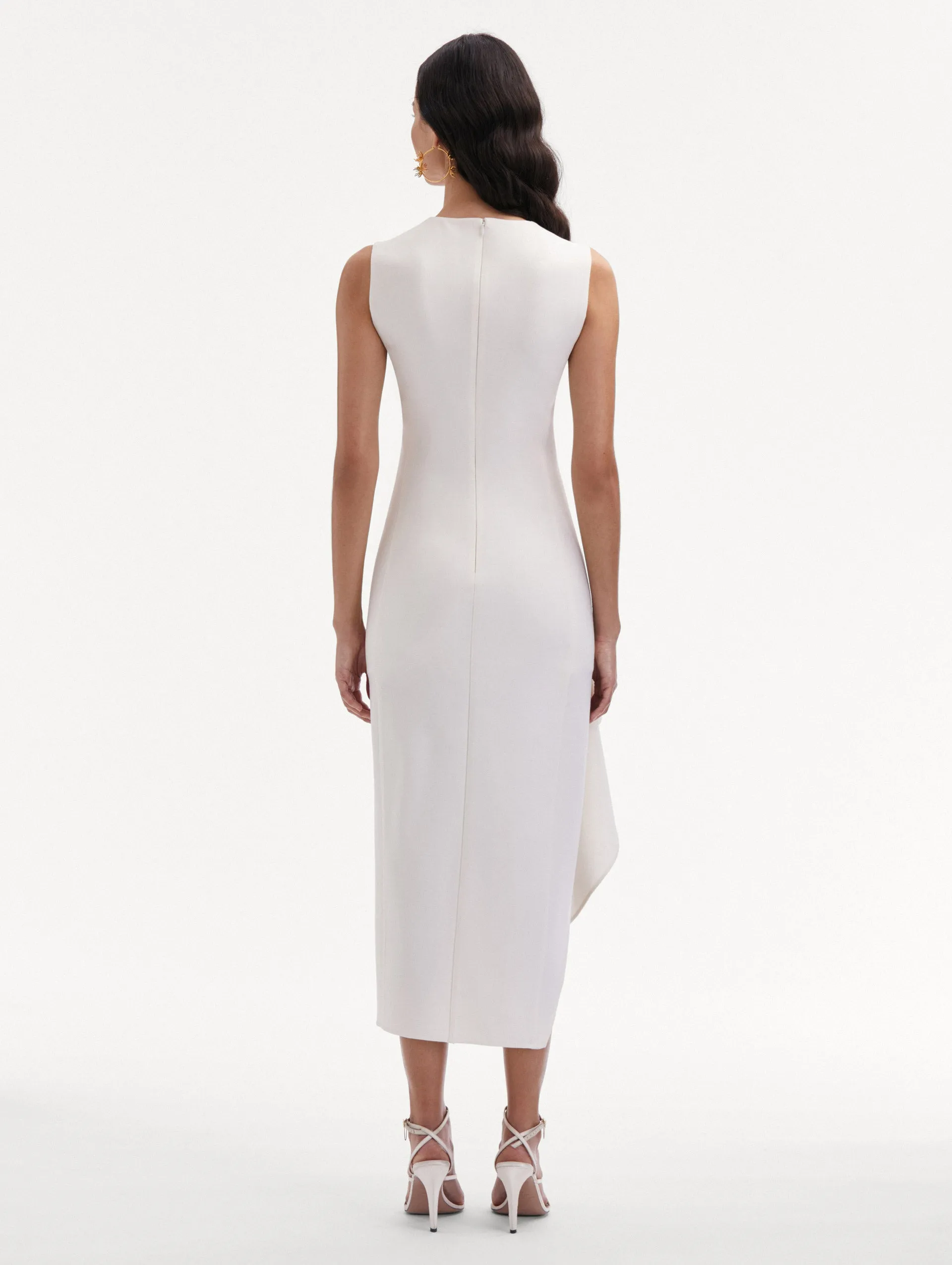 Draped Asymmetrical Wool Dress