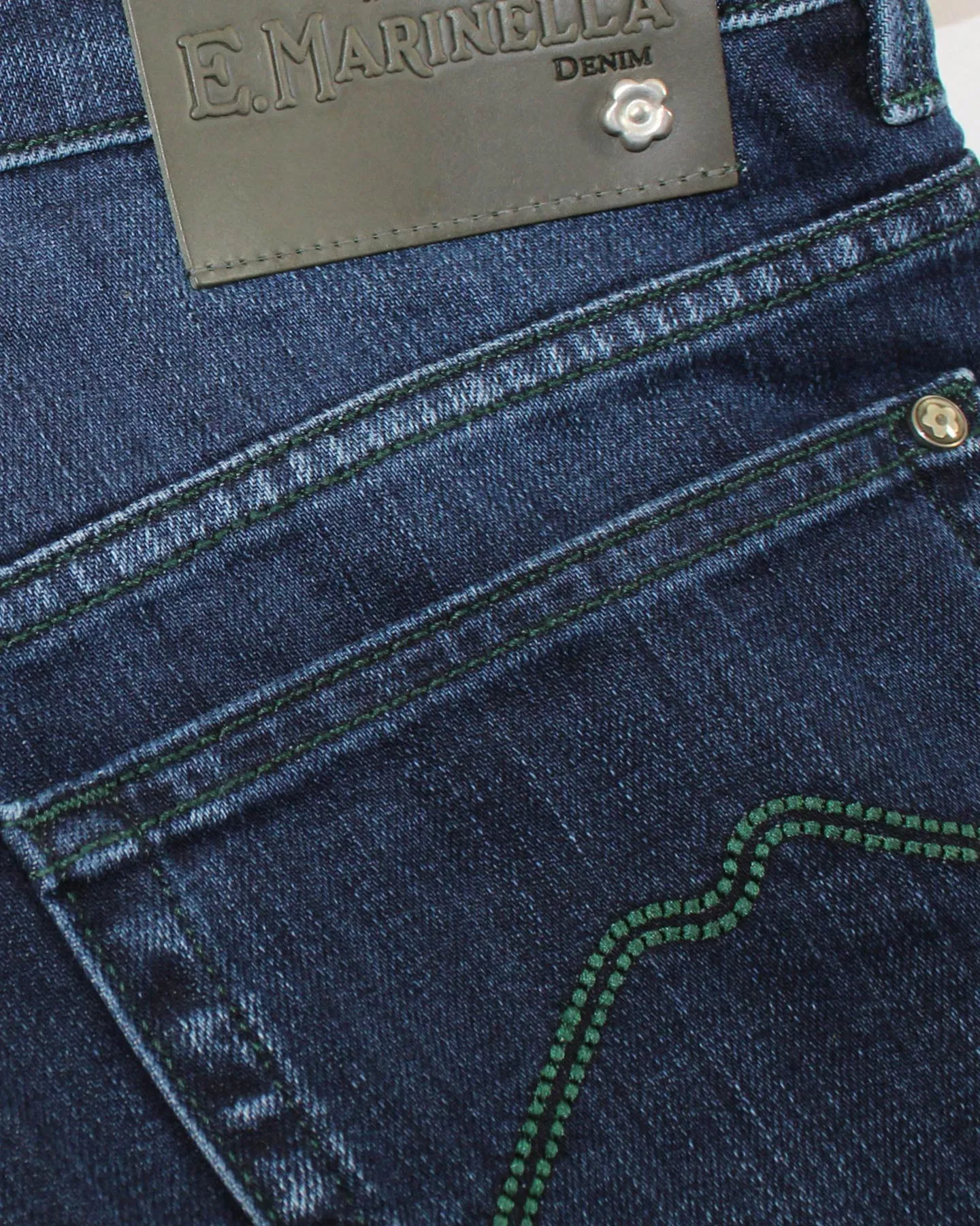 E. Marinella Jeans Dark Blue Slant Pocket Denim 32 Slim Fit