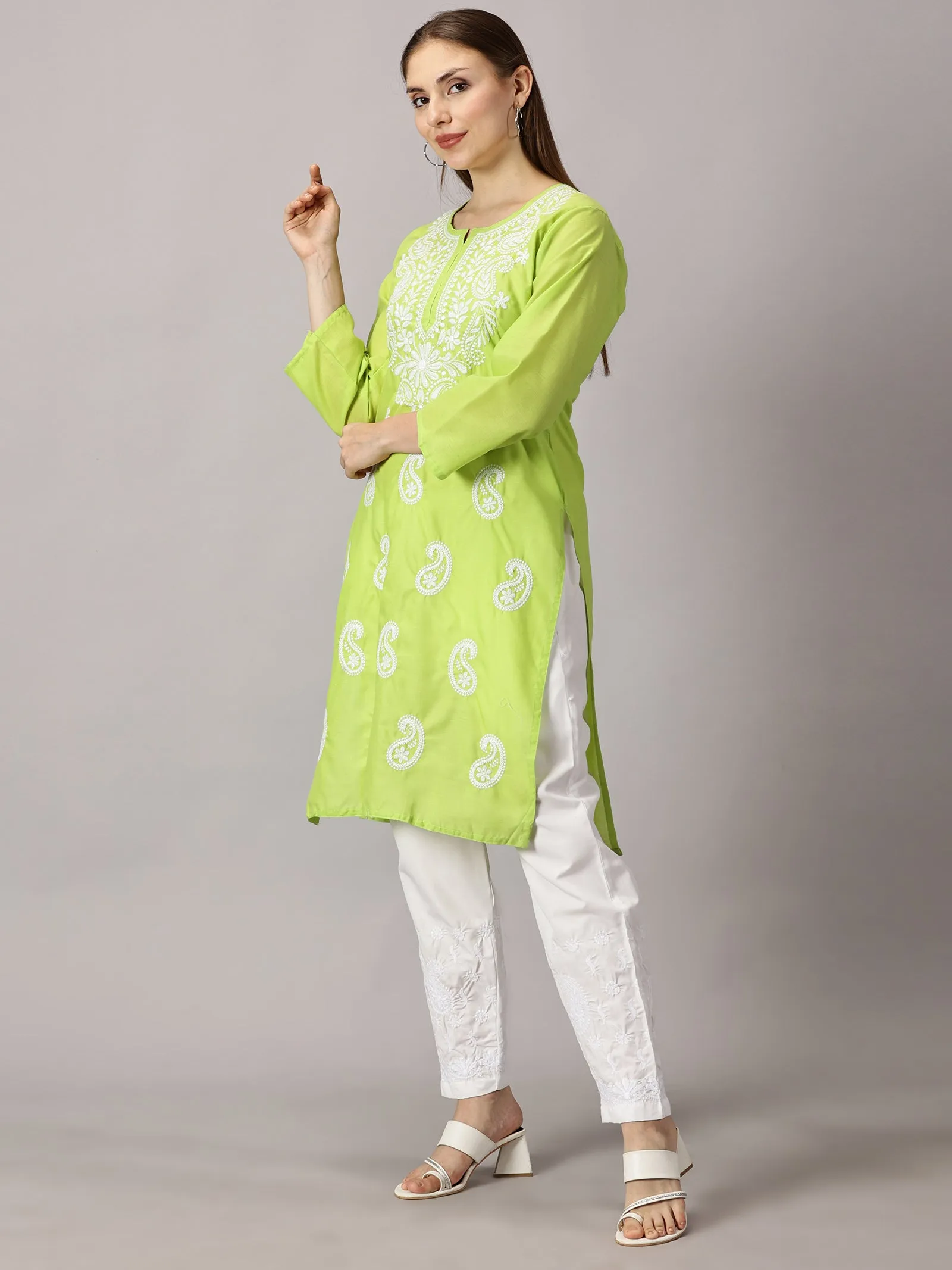 Embroidered Cotton Wear: 2 Kurtis   Pants Set | Women’s Cotton Kurti Set: Embroidery & Comfort Combo | Chic Cotton Sets Combo: Embroidered Kurtis and Pants | Stylish Cotton Kurti Set with Pants - 2 Piece Combo