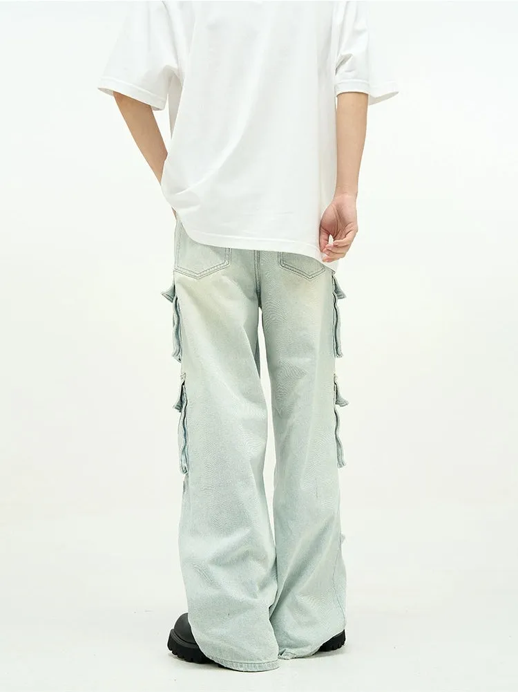 Faded Multi Pocket Denim Pants