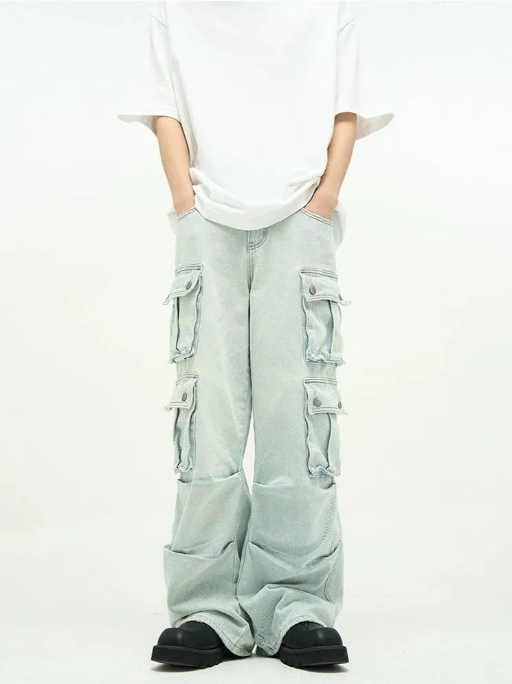 Faded Multi Pocket Denim Pants