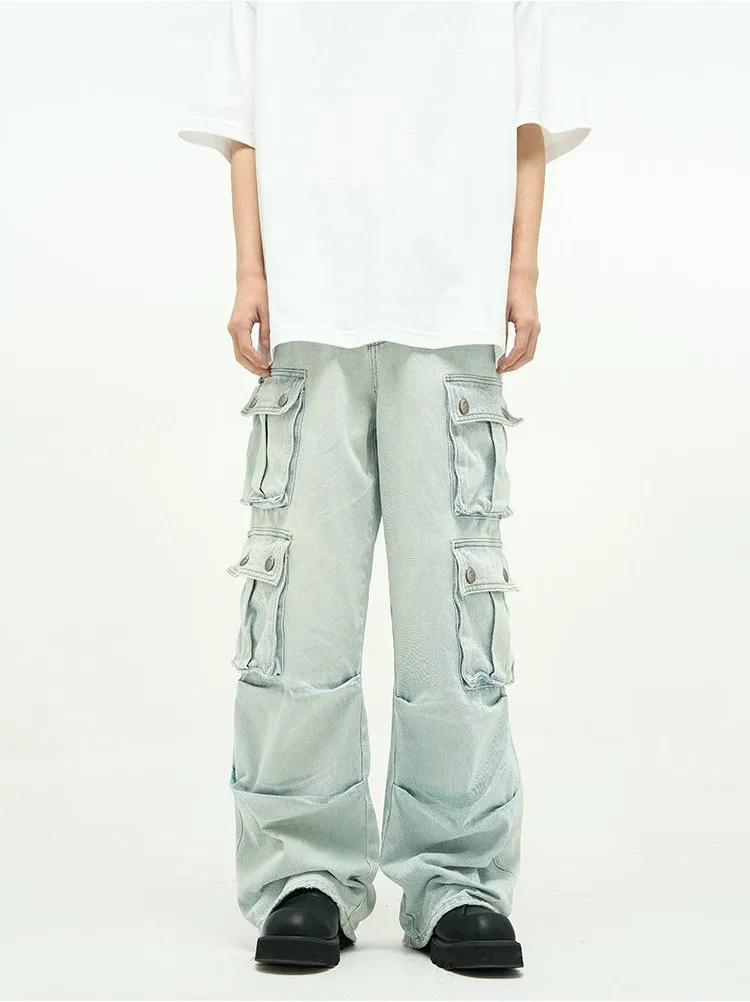 Faded Multi Pocket Denim Pants