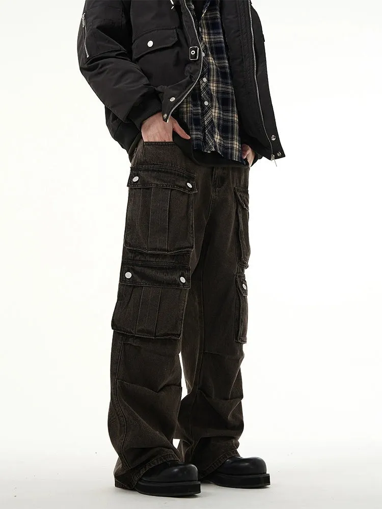 Faded Multi Pocket Denim Pants