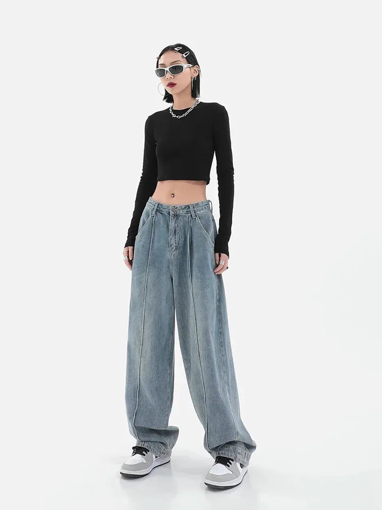 Fashion Harajuku Denim Baggy High Street Wide Leg Jeans