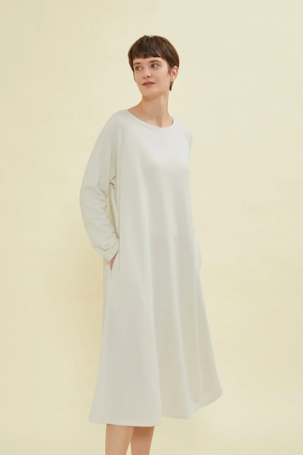 Fleece-Lined Flare Sweatshirt Nursing Dress