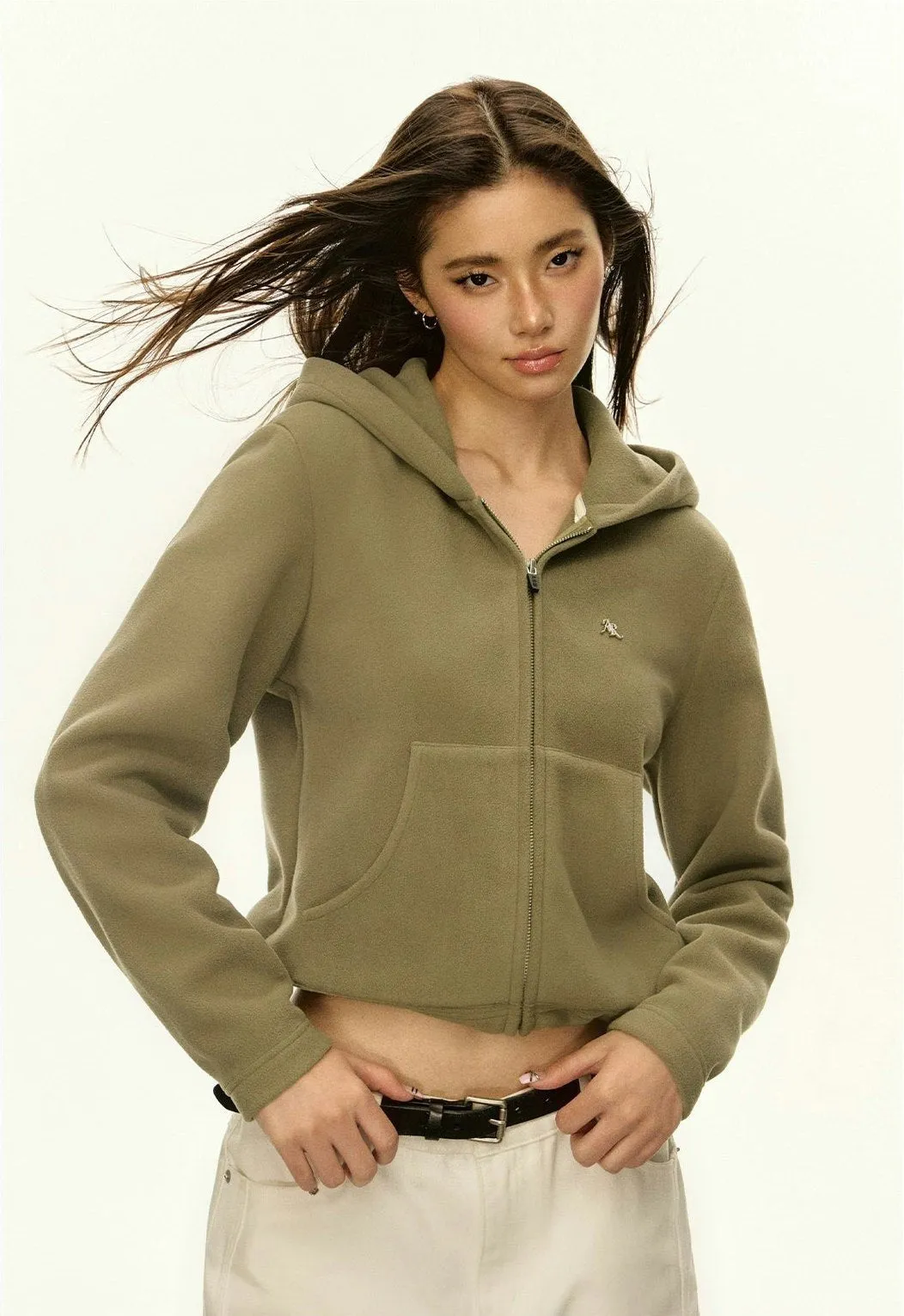 Fleece-Lined Zip-Up Hoodie Jacket