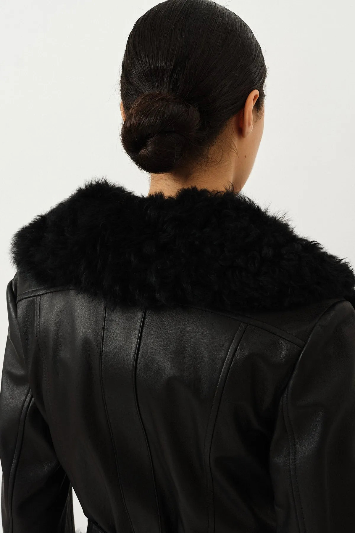 Foxy Shearling Coat — Black