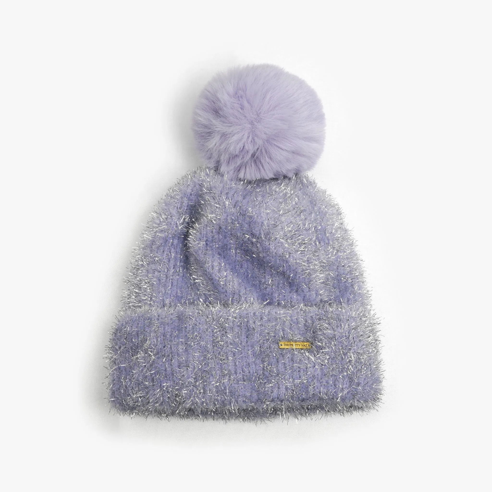 Freya Fluffy Glitter Fleece Lined Beanie - Lilac