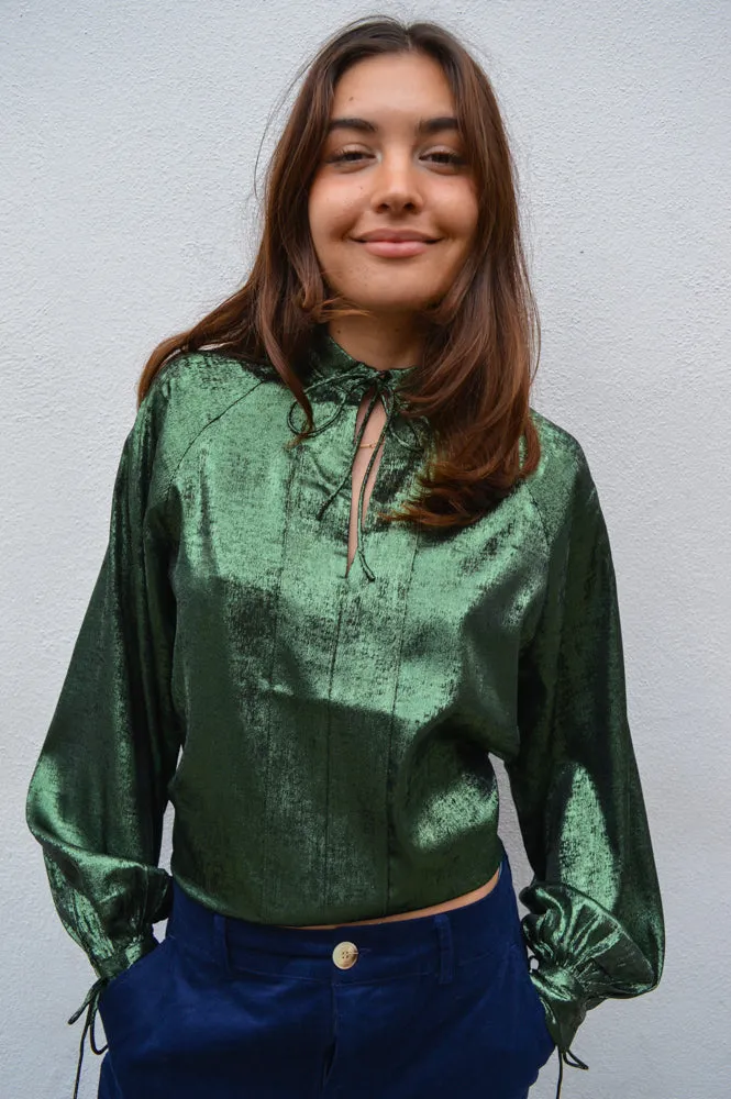 FRNCH Andrija Forest Green Blouse