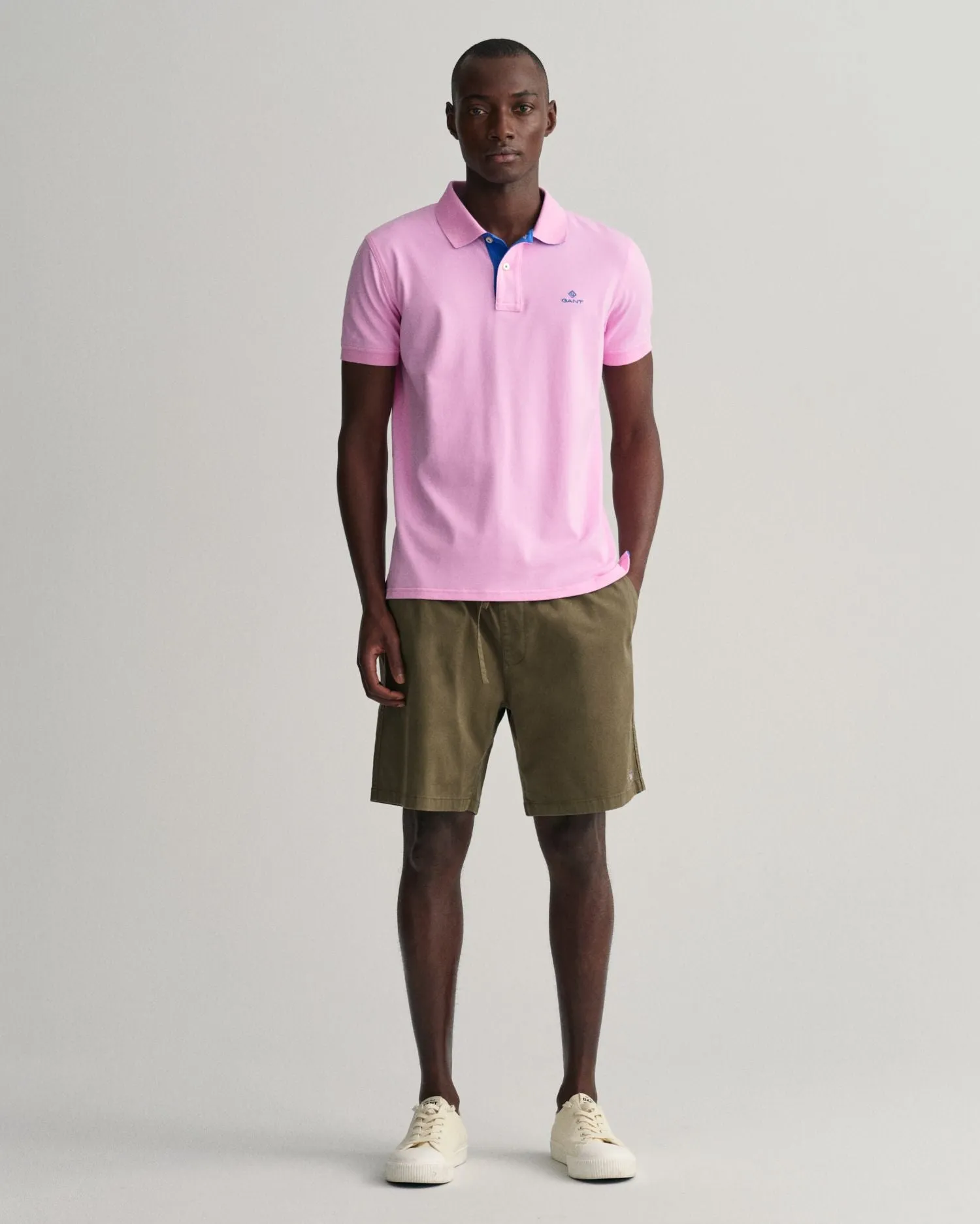 GANT - Contrast Collar Pique Polo - Bright Pink