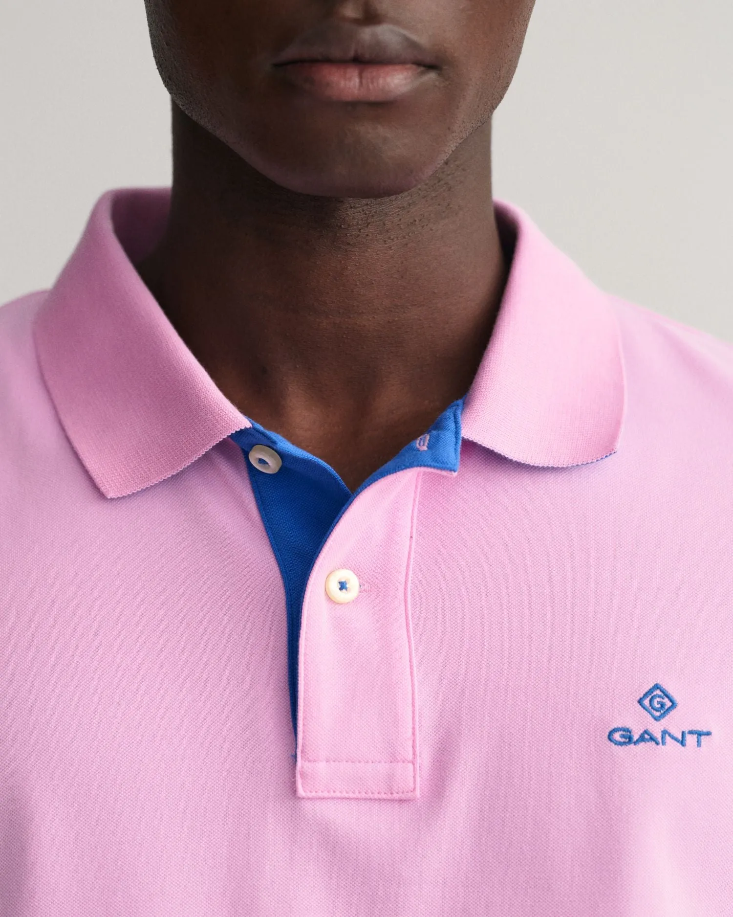 GANT - Contrast Collar Pique Polo - Bright Pink