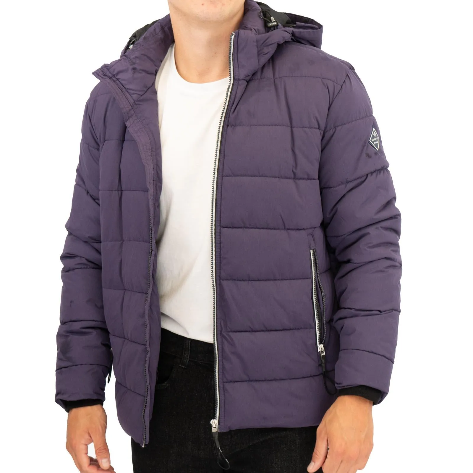 GANT Mens Jacket Coat Active Cloud Padded Purple