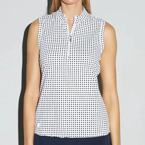 GGblue Womens Tess Ice Sleeveless Golf Polo - NAVY CUBE