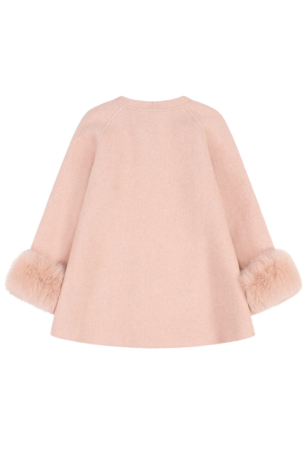 'Grace' Bow Cashmere Coat - BLUSH