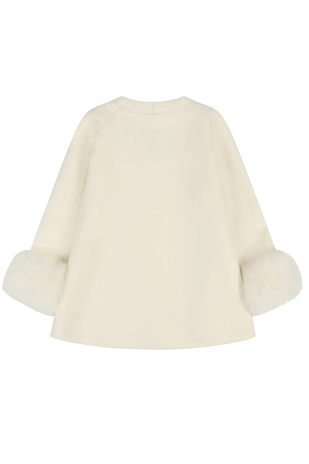 'Grace' Bow Cashmere Coat - IVORY