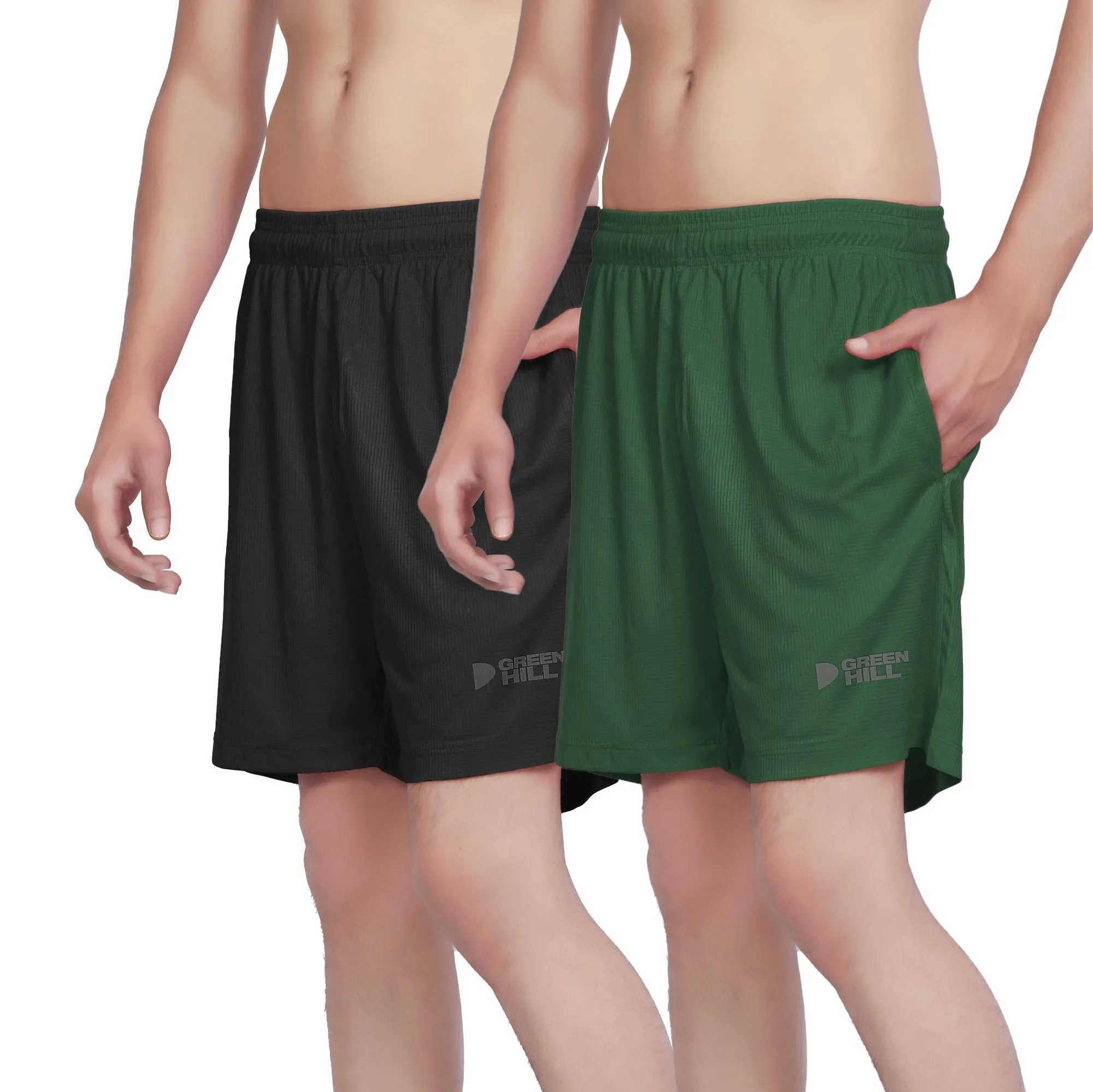 Green Hill Men Running GYM Short (Pack of 2)