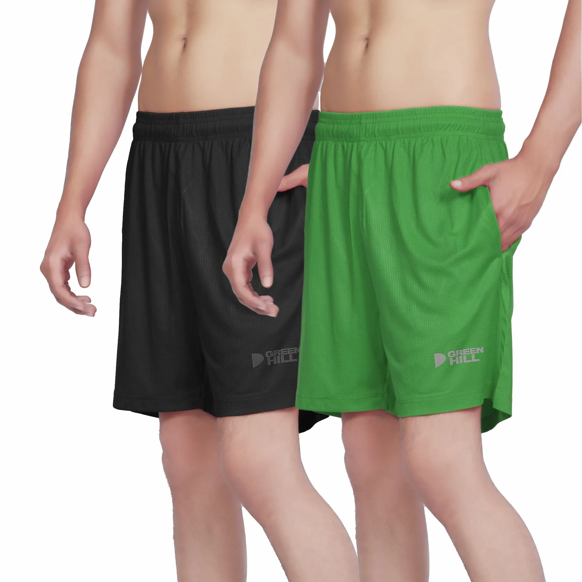 Green Hill Men Running GYM Short (Pack of 2)