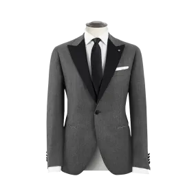 GREY CLASSIC TUXEDO WITH BLACK LAPELS