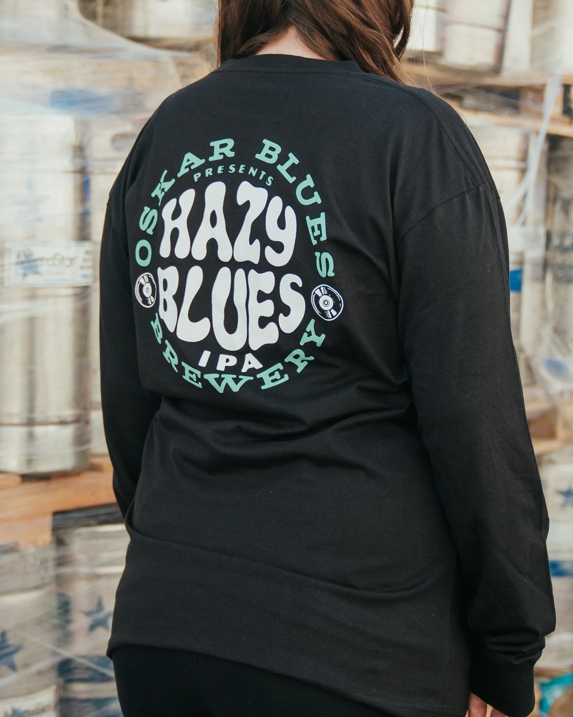 Hazy Blues Long Sleeve Black Tee